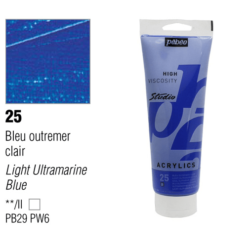 PEBEO Studio Acrylic 100ml 25 Opaque Light Ultramarine Blue