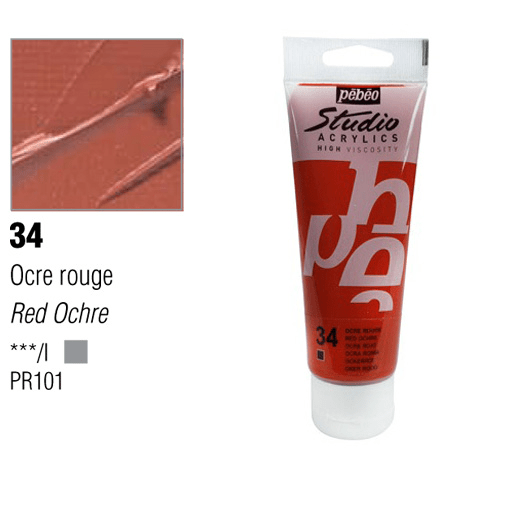 PEBEO Studio Acrylic 100ml 34 Red Ochre