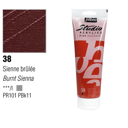 PEBEO Studio Acrylic 100ml 38 Burnt Sienna