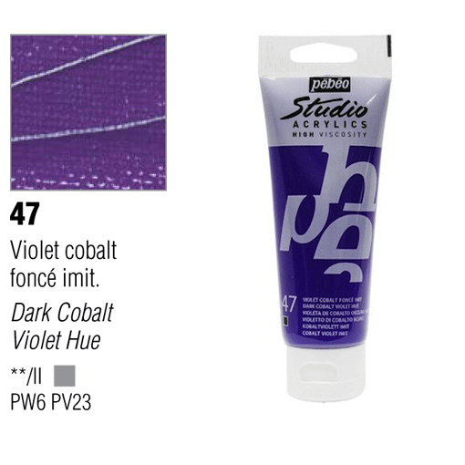 PEBEO Studio Acrylic 100ml 47 Dark Cobalt Violet Hue
