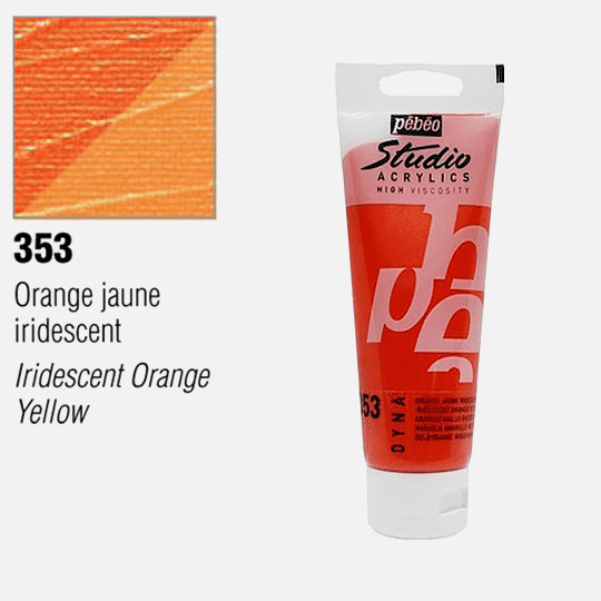PEBEO Studio Acrylic 100ml 353 Iridescent Orange Yellow