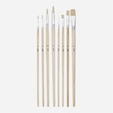 PEBEO Artist White Bristle Flat & Round Brush Set x 8