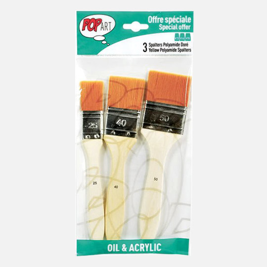 PEBEO Pop Art Golden Taklon Spalter Brush Set x 3