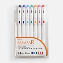 ZEBRA Sarasa-R Roller Pen 0.4mm Set x 7