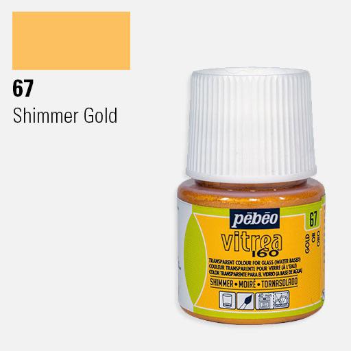 PEBEO Vitrea 160 Water-Based Glass Paint 45ml Shimmer Gold
