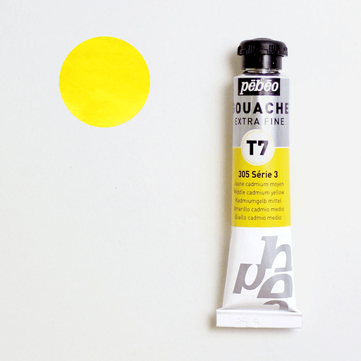 PEBEO T7 Extra Fine Gouache 20ml 305 Middle Cadmium Yellow