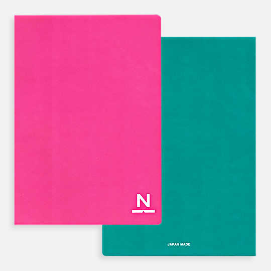 NOUTO Seibundo Notebook 5mm Dotted Grid A5 Hot Pink x Peacock Green