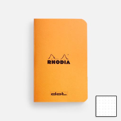 RHODIA Classic Stapled Notebook 80gsm Dot A7 x 24 Orange