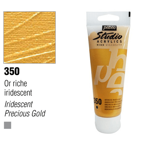 PEBEO Studio Acrylic 100ml 350 Iridescent Precious Gold