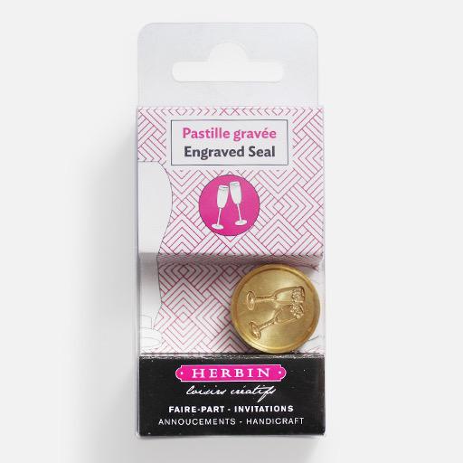 JACQUES HERBIN Engraved Seal Glass Of Champagne