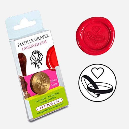 JACQUES HERBIN Engraved Brass Seal Wedding Rings