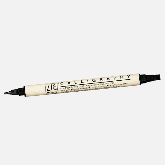 ZIG Memory System Calligraphy Marker Pure Black