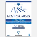 CLAIREFONTAINE Grain Drawing Paper Pad 180gsm A2 x 30