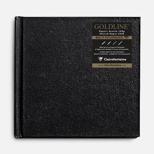 CLAIREFONTAINE Goldline White Sketch Paper Book 140gsm Square 25cm x 25cm x 64