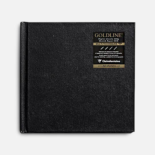 CLAIREFONTAINE Goldline White Sketch Paper Book 140gsm Square 20cm x 20cm x 64