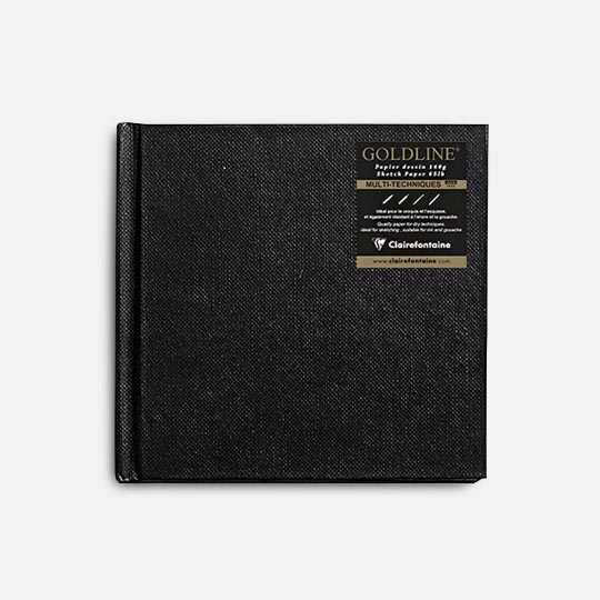 CLAIREFONTAINE Goldline White Sketch Paper Book 140gsm Square 10cm x 10cm x 64