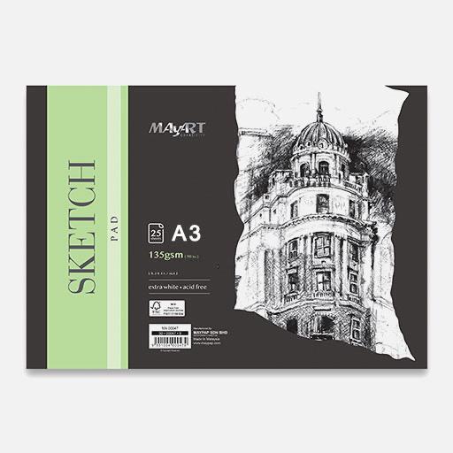 MAYART Sketch Paper Pad 135gsm A3 x 25