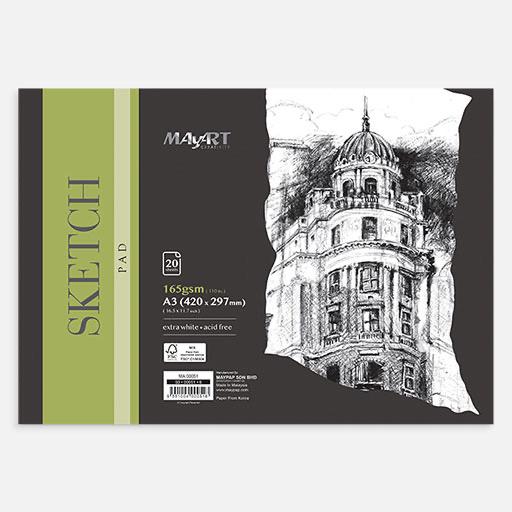 MAYART Sketch Paper Pad 165gsm A3 x 20