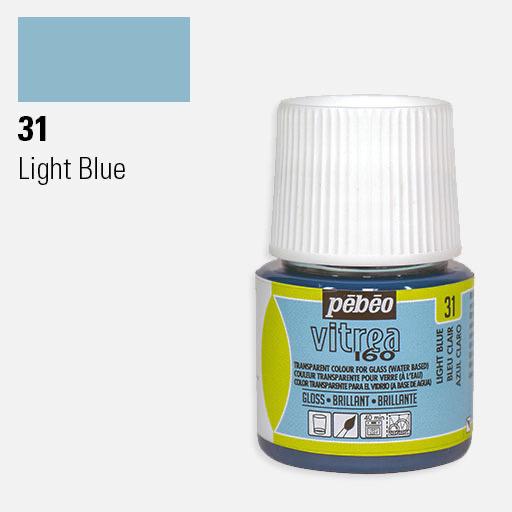 PEBEO Vitrea 160 Water-Based Glass Paint 45ml Light Blue