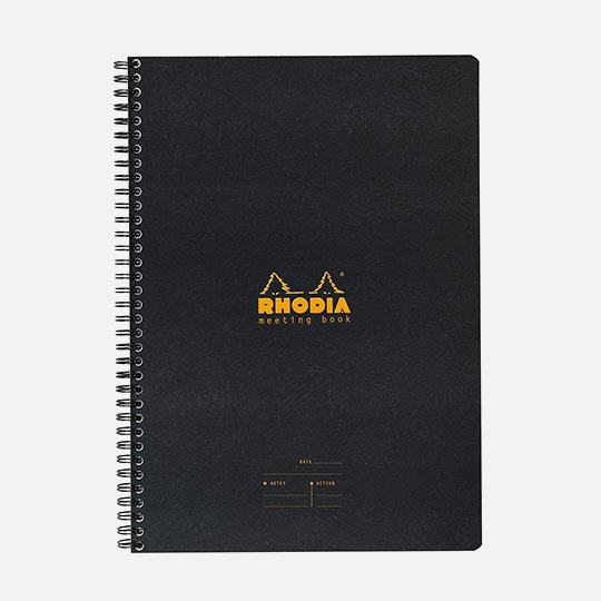 RHODIA Meeting Spiral Book 90gsm Lined A5+ x 80 Black
