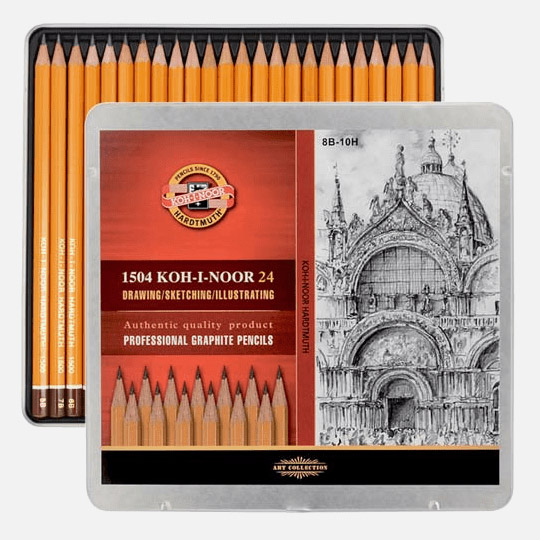 KOH-I-NOOR 1500 Professional Graphite Pencil Complete Set x 24