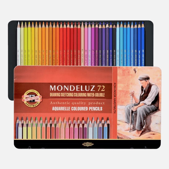 KOH-I-NOOR Mondeluz Watercolor Pencil Metal Tin Set x 72
