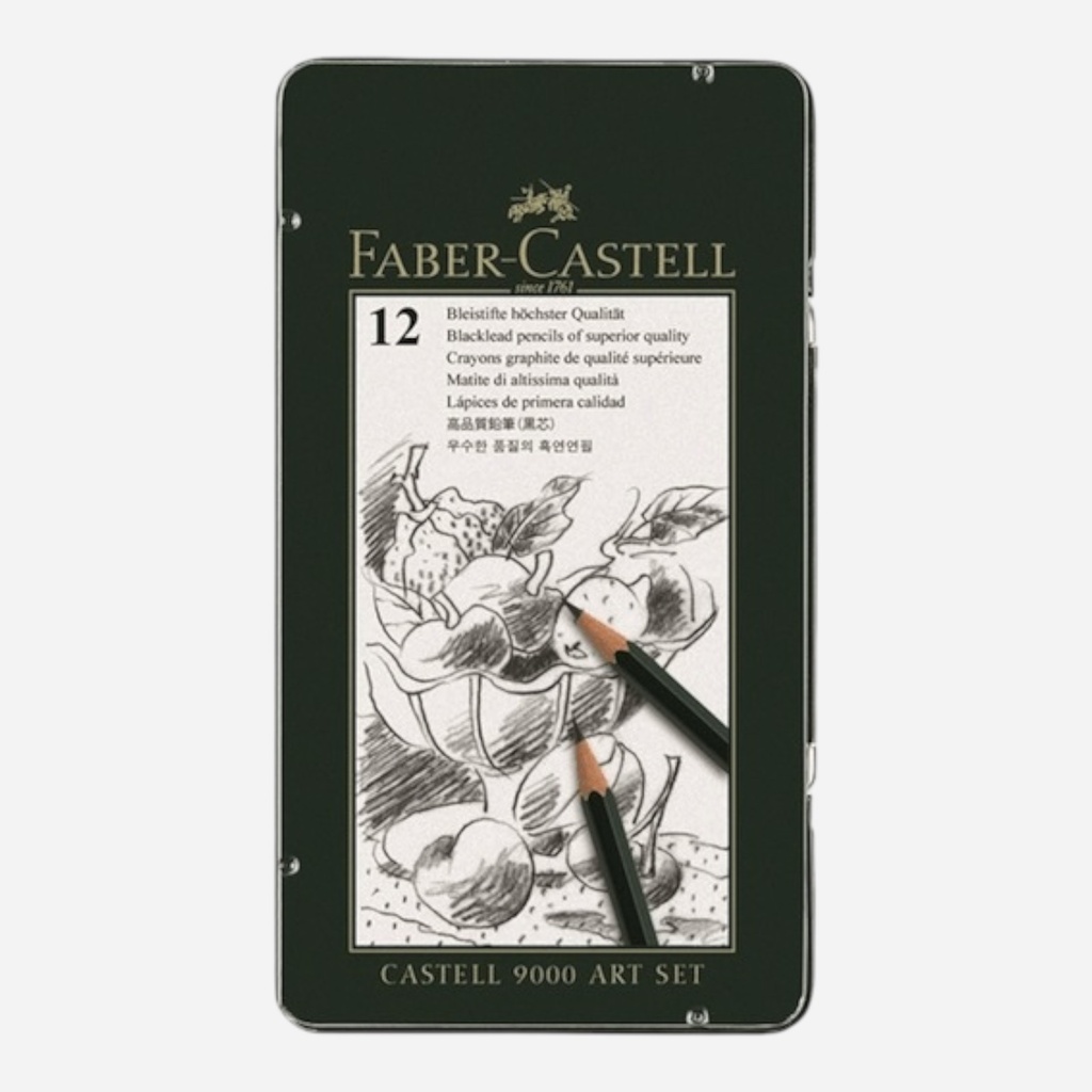 FABER-CASTELL Castell 9000 Graphite Pencil Art Set x 12 (HB-8B)