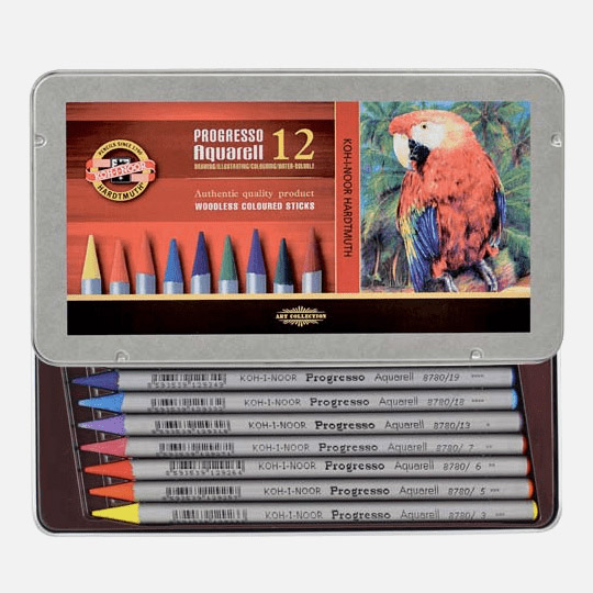 KOH-I-NOOR Progresso Woodless Watercolor Pencil Set x 12