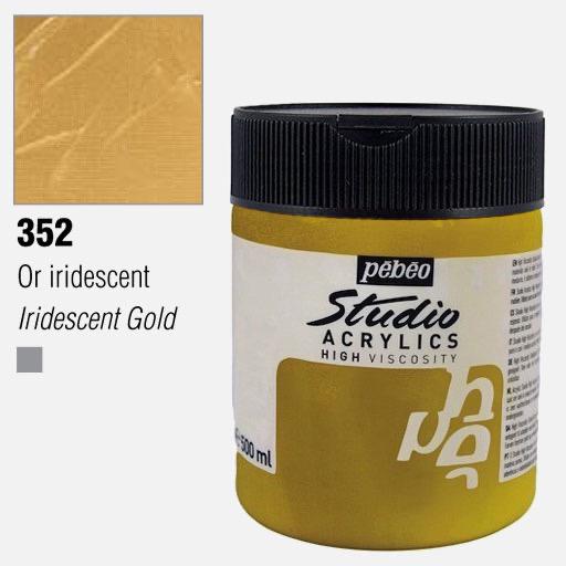 PEBEO Studio Acrylic Paint 500ml 352 Iridescent Gold