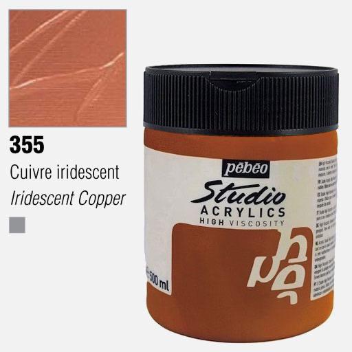 PEBEO Studio Acrylic Paint 500ml 355 Iridescent Copper