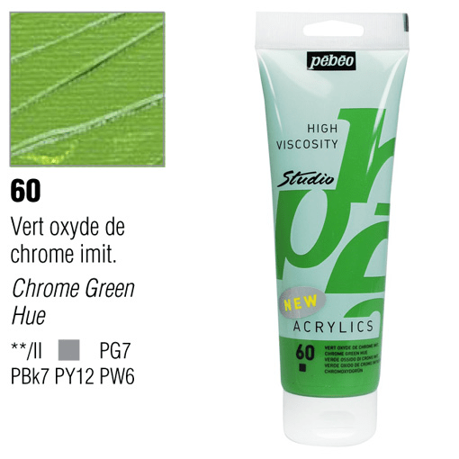 PEBEO Studio Acrylic 250ml 60 Chrome Green Hue