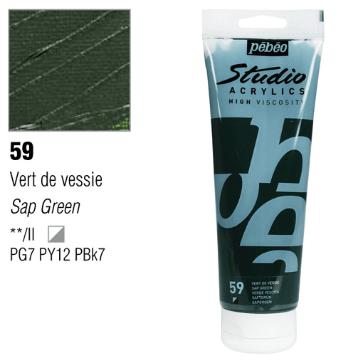 PEBEO Studio Acrylic 250ml 59 Opaque Sap Green