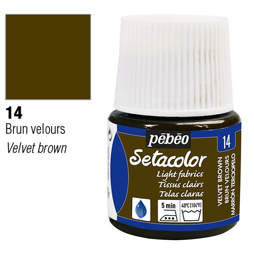 PEBEO Setacolor Light Fabrics 45ml 14 Velvet Brown