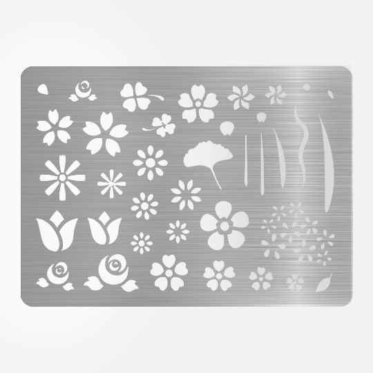 FABER-CASTELL Stainless Steel Stencil Floral Design
