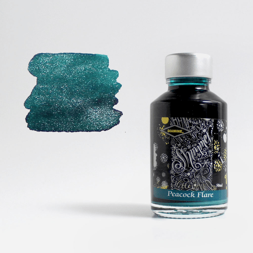 DIAMINE Shimmering Fountain Pen Ink 50ml Peacock Flare