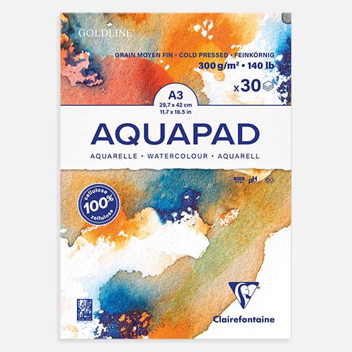 CLAIREFONTAINE Aquapad Watercolor Paper Pad 300gsm Cold Press A3 x 30