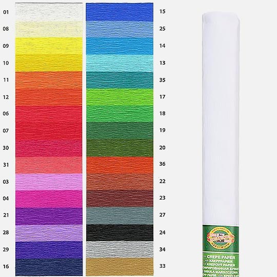 KOH-I-NOOR Crepe Paper 35gsm 50cm x 200cm 01 White