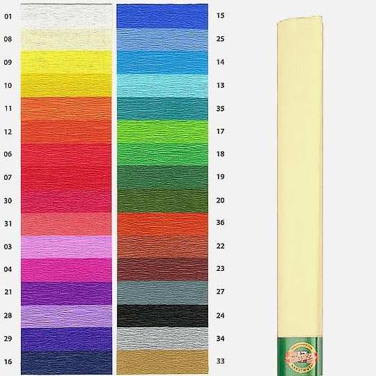 KOH-I-NOOR Crepe Paper 35gsm 50cm x 200cm 08 Light Yellow