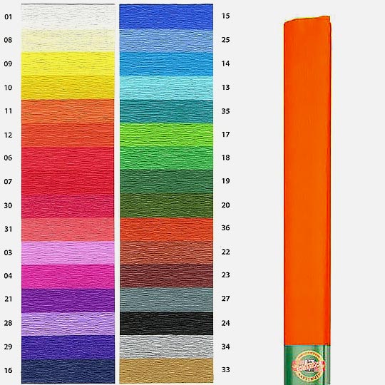 KOH-I-NOOR Crepe Paper 35gsm 50cm x 200cm 12 Dark Orange
