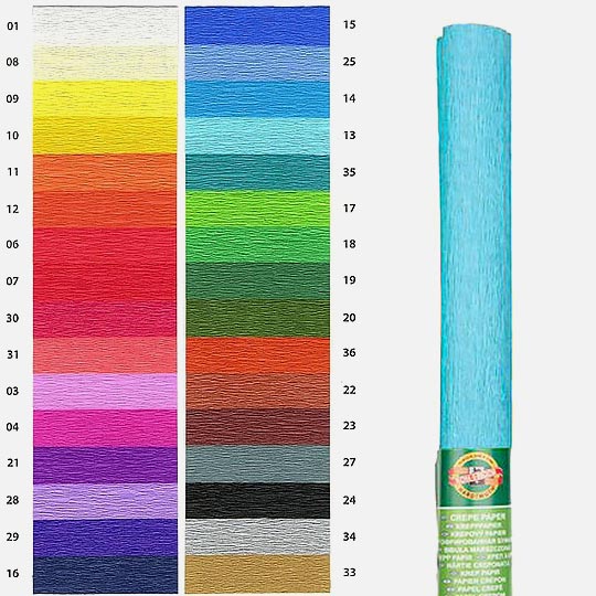 KOH-I-NOOR Crepe Paper 50cm x 200cm 13 Light Turquoise