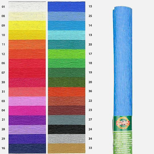 KOH-I-NOOR Crepe Paper 35gsm 50cm x 200cm 14 Turquoise