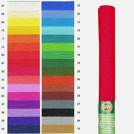 KOH-I-NOOR Crepe Paper 35gsm 50cm x 200cm 30 Red Vine