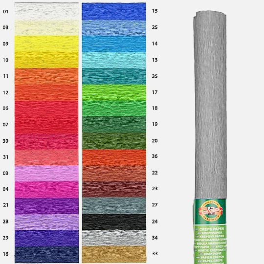 KOH-I-NOOR Crepe Paper 35gsm 50cm x 200cm 34 Silver