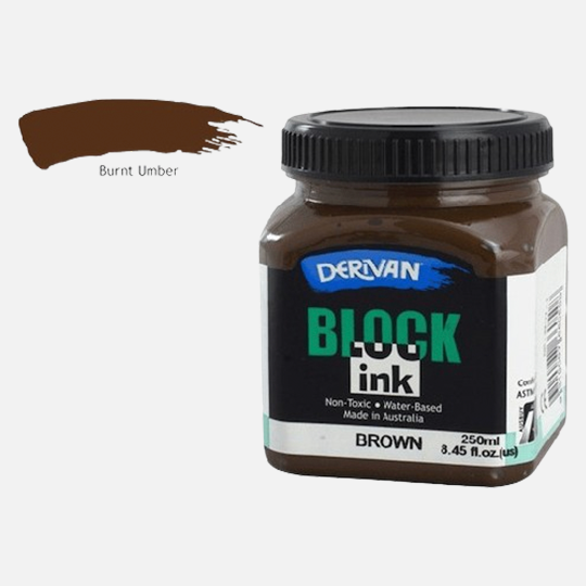 DERIVAN Block Ink 250ml Burnt Umber
