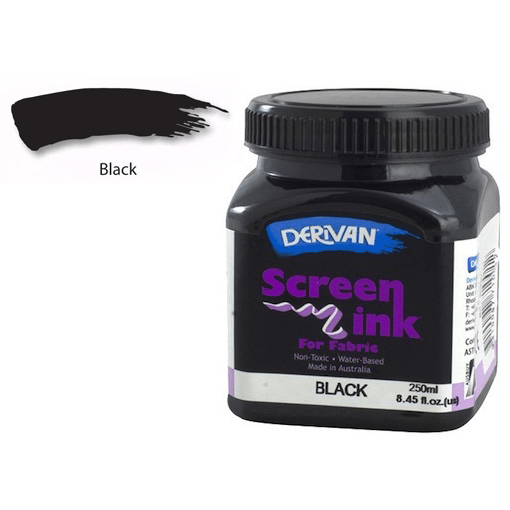 DERIVAN Fabric Screen Ink 250ml Black