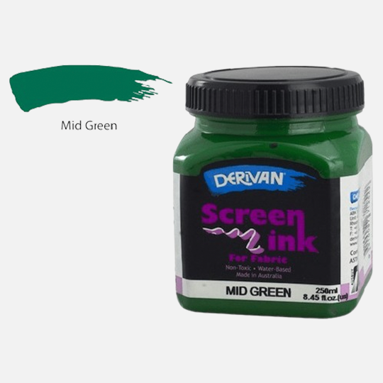 DERIVAN Fabric Screen Ink 250ml Mid Green