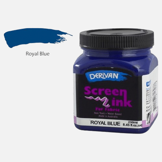 DERIVAN Fabric Screen Ink 250ml Royal Blue