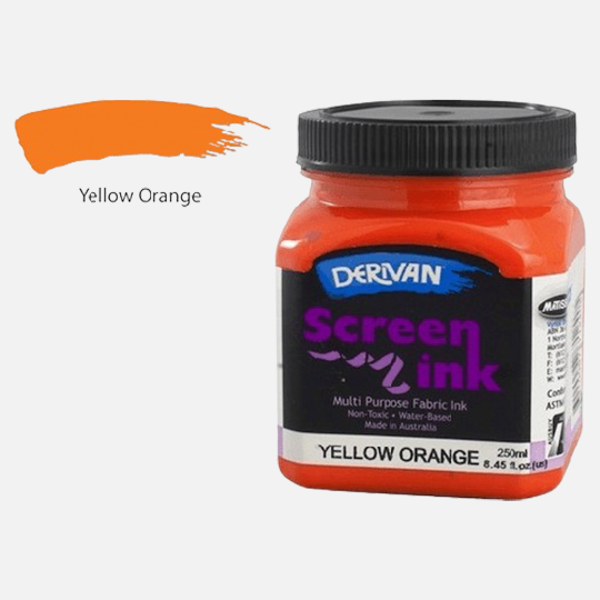 DERIVAN Fabric Screen Ink 250ml Yellow Orange