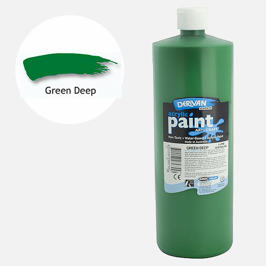 DERIVAN Students' Acrylic Paint 1000ml Green Deep