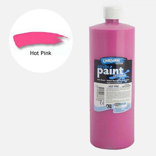 DERIVAN Students' Acrylic Paint 1000ml Hot Pink